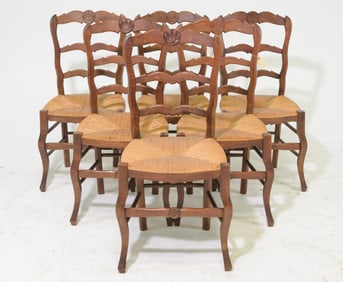 Louis XV / Country French Style Set of 6 Dining Chairs