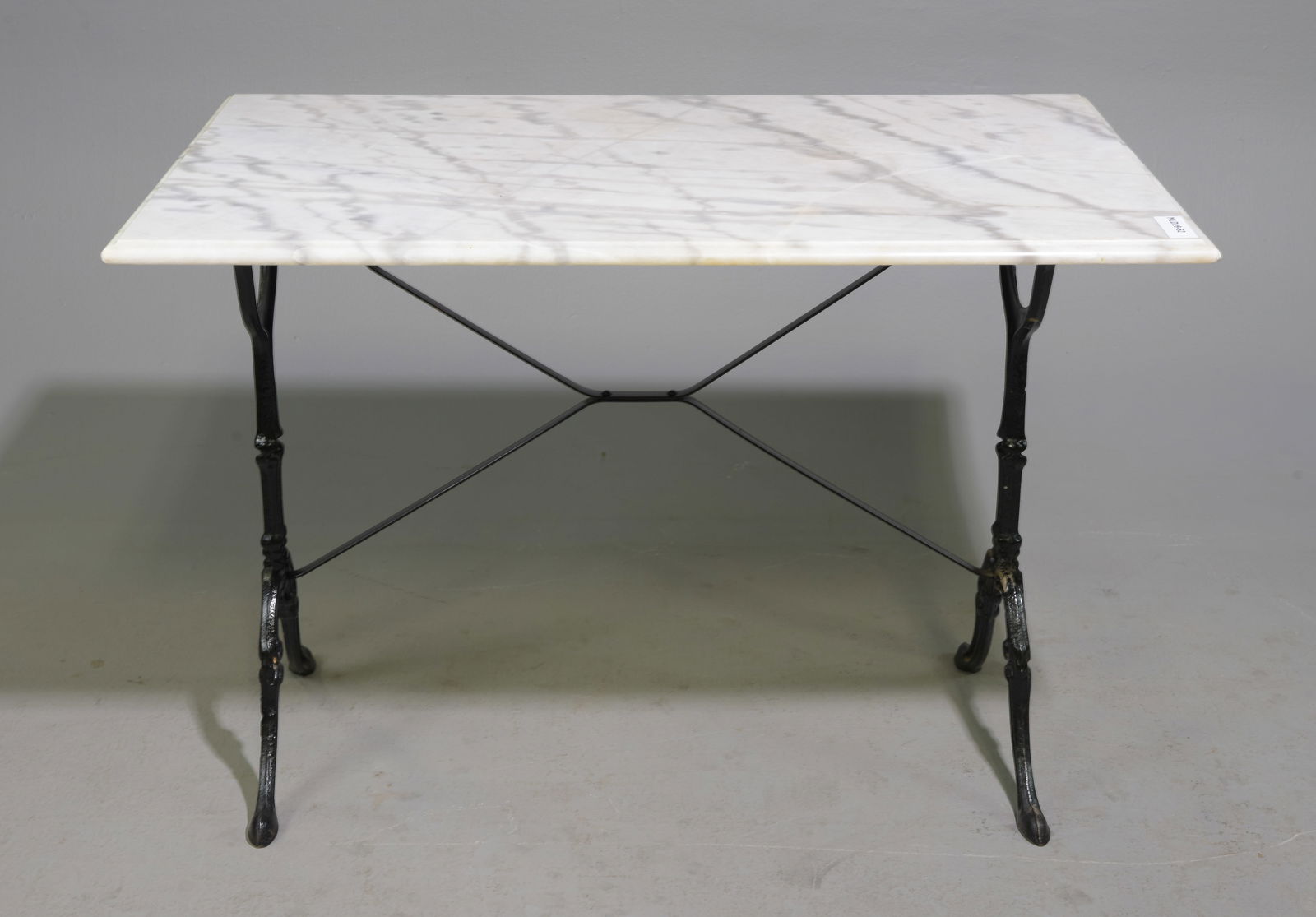 French Marble Top Iron Base Pub / Bistro Table #2 (1 of 5)