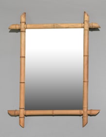 French Faux Bamboo Framed Mirror