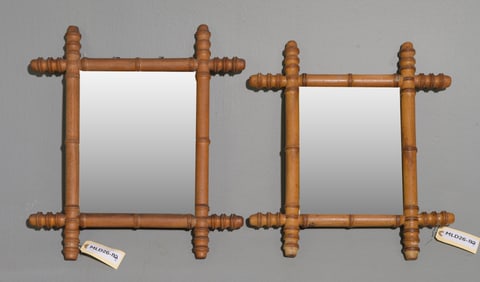 2 French Faux Bamboo Framed Mirrors #2