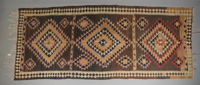 Hand Woven Turkish Gallery Runner Rug - 12' x 5'