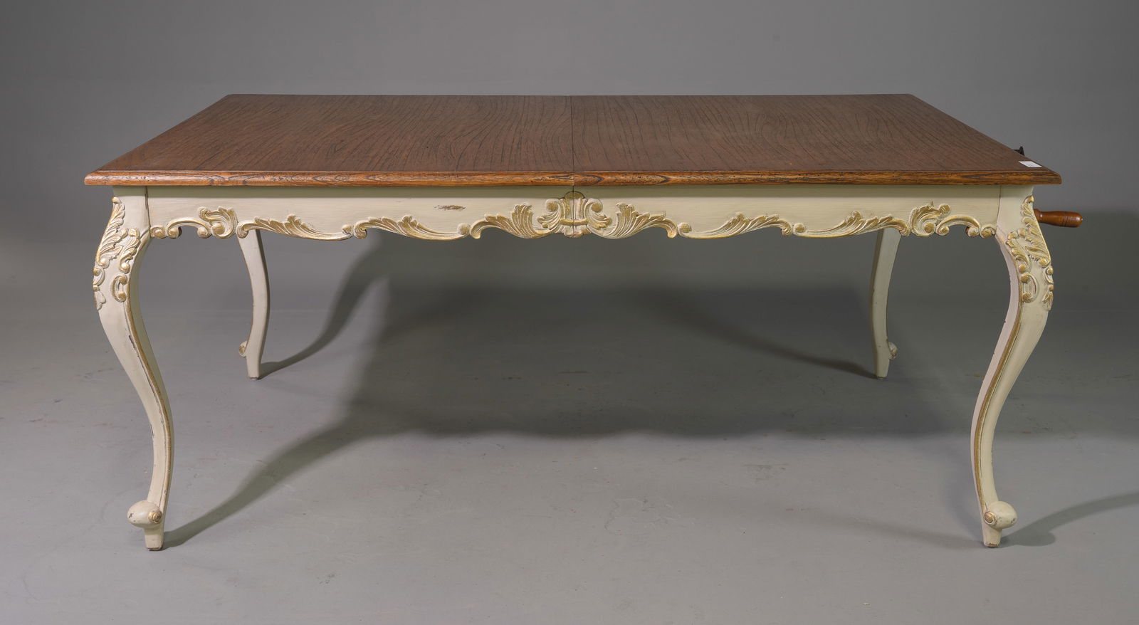 Louis XV Style Painted Base Table with 2 Leaves (1 of 7)