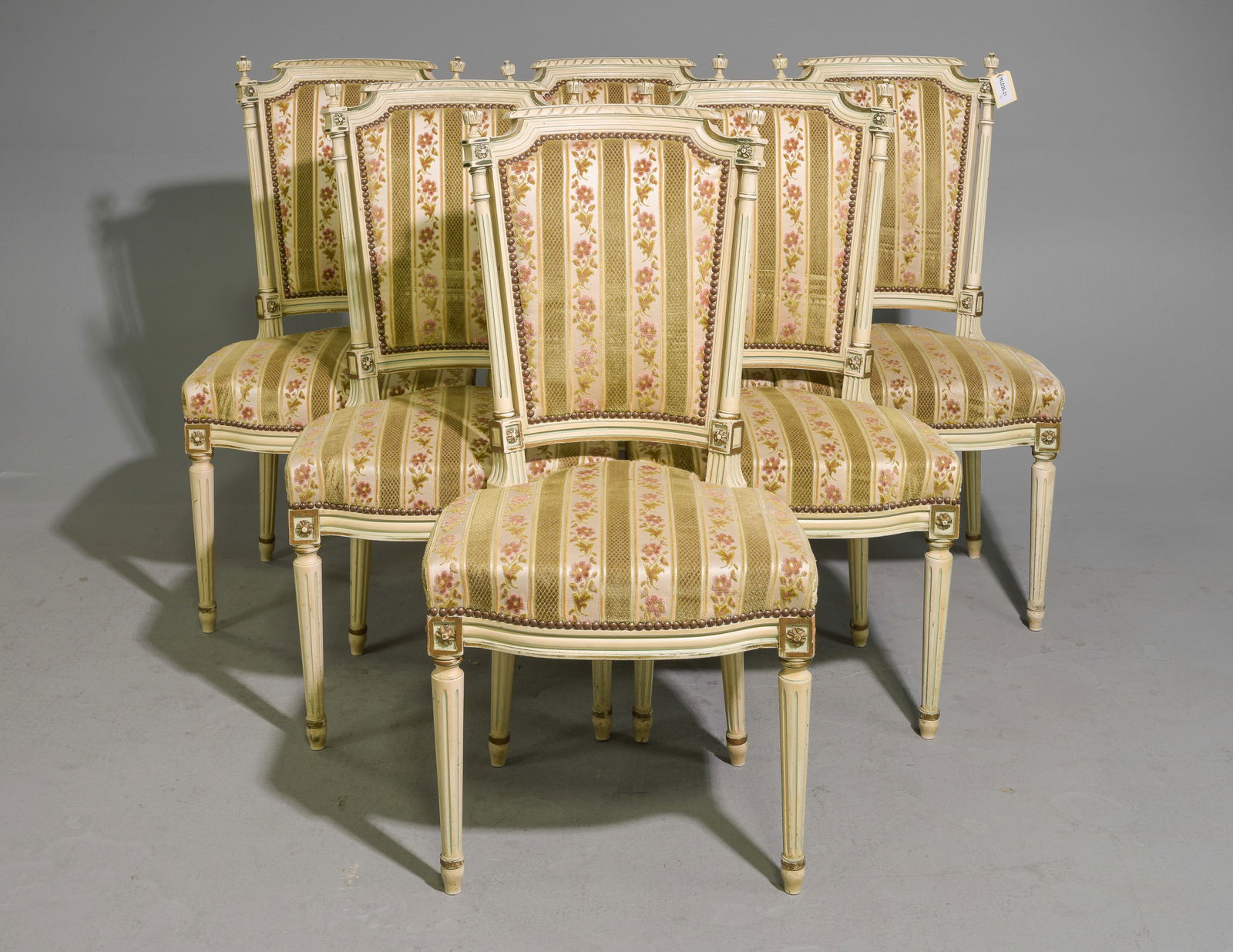 Louis XVI Style Set of 6 Painted Dining Chairs (1 of 4)