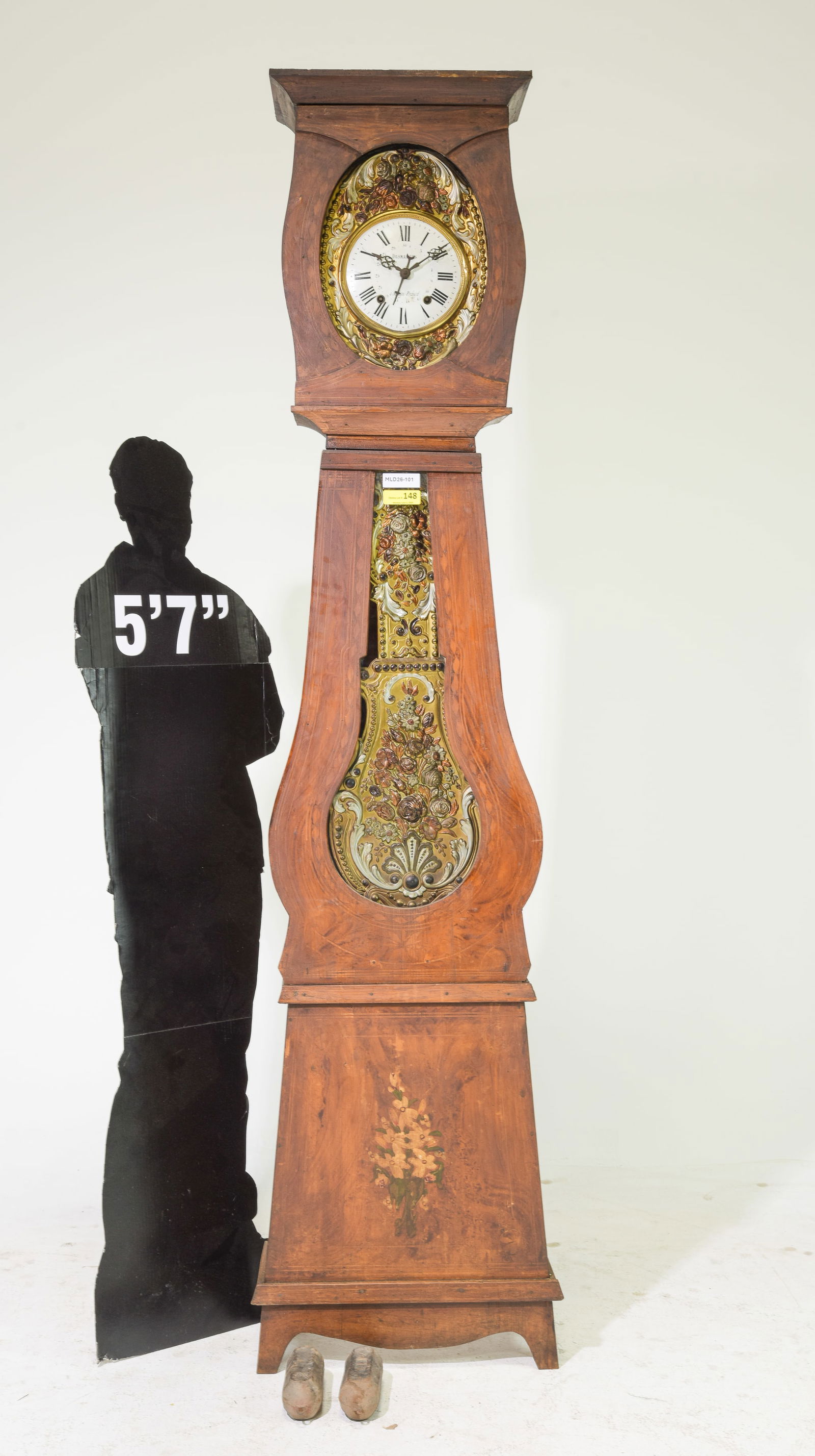 French Banjo Shape Grandfather Clock (1 of 6)