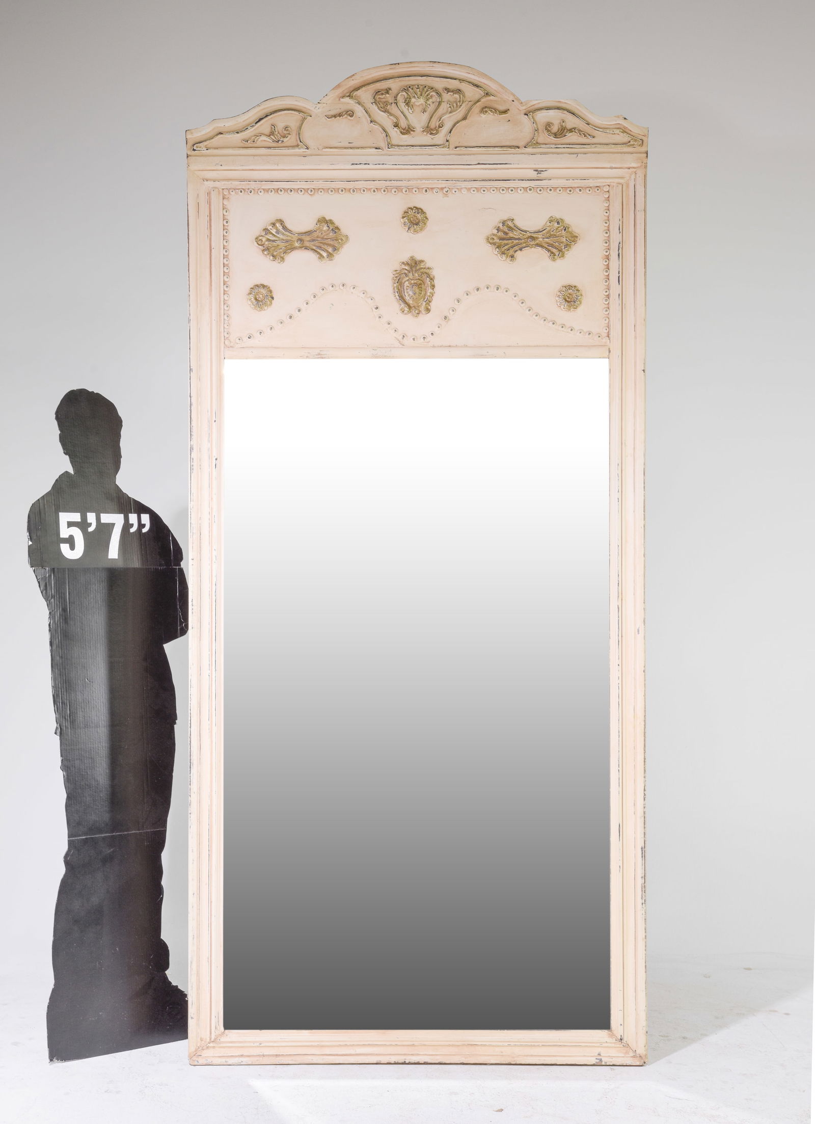 French Style Large Painted Framed Beveled Mirror (1 of 4)