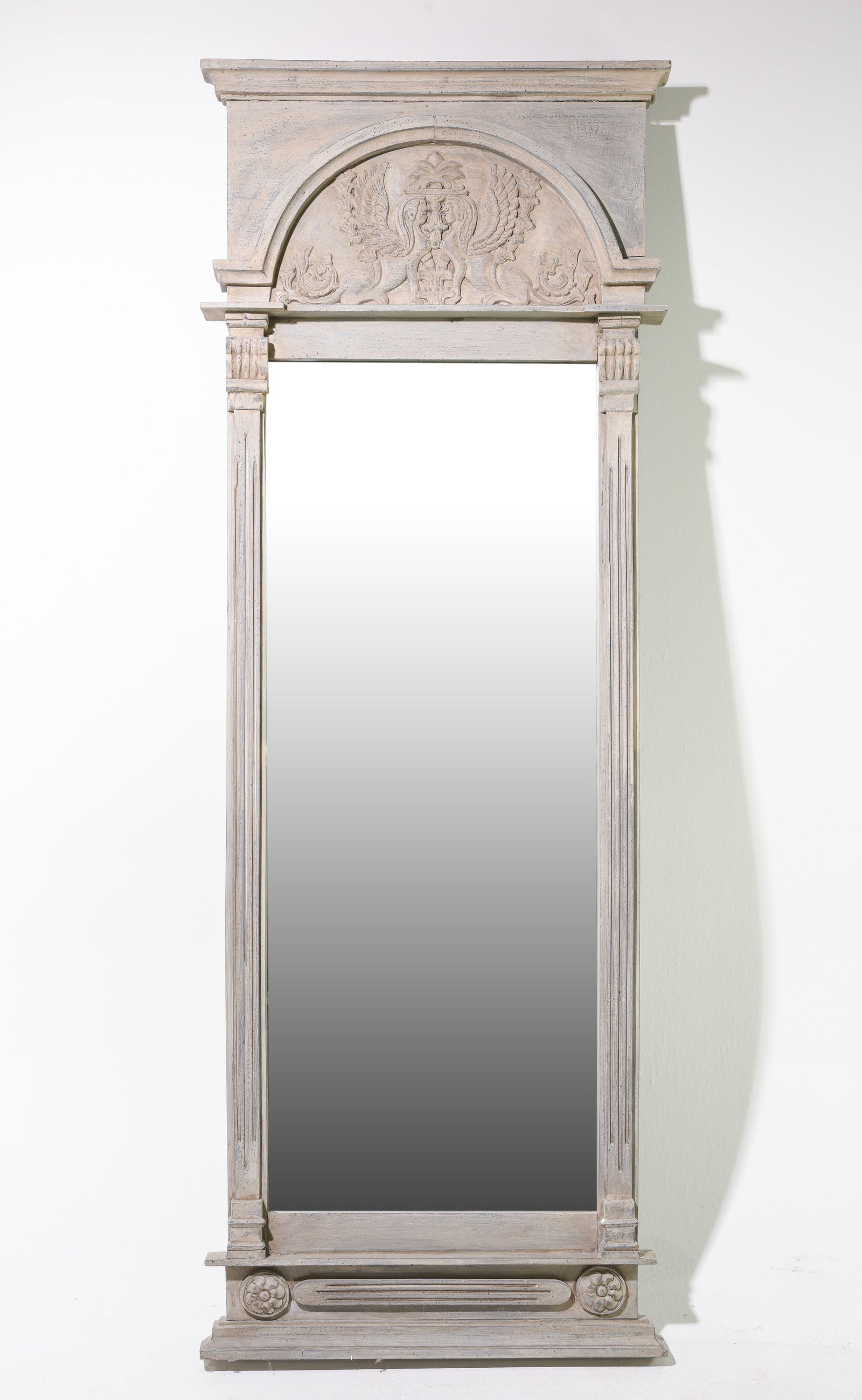 Italian / Roman Style Grey Painted Framed Mirror (1 of 5)