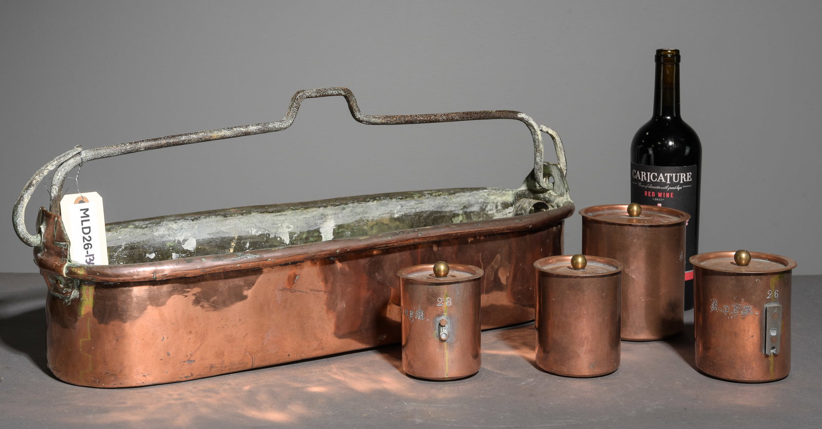 French Copper Fish Kettle / Steamer & 4 Canisters (1 of 3)