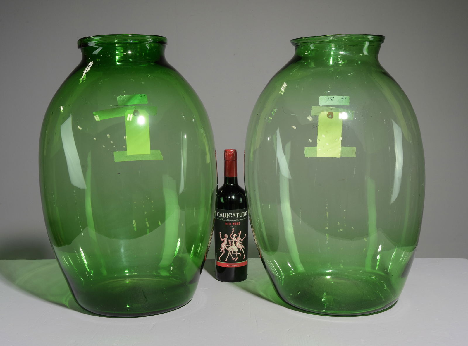 2 Large Green Glass Jugs / Bottles (1 of 5)