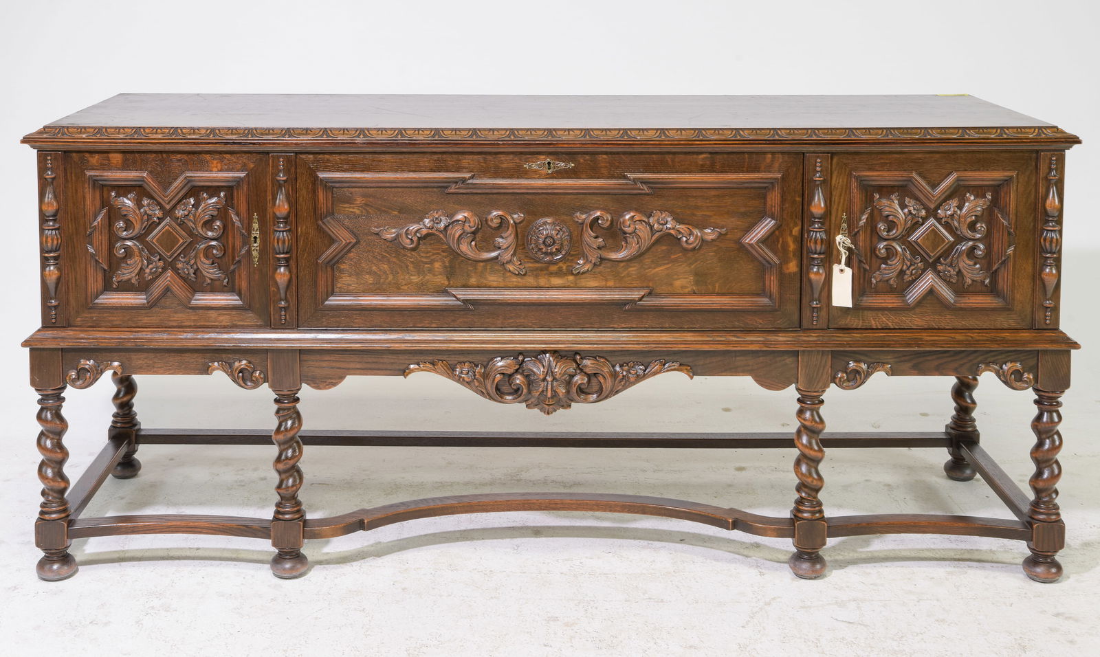 Renassiance Style Carved Oak Barley Twist Sideboard (1 of 3)