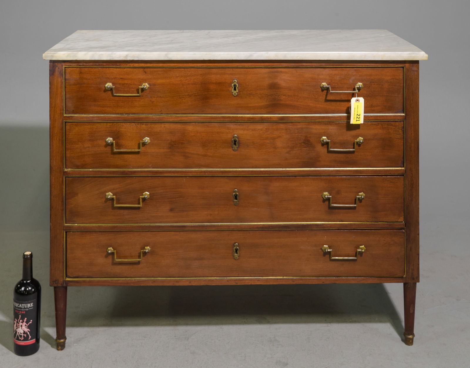 French White Marble Top Four Drawer Chest (1 of 6)