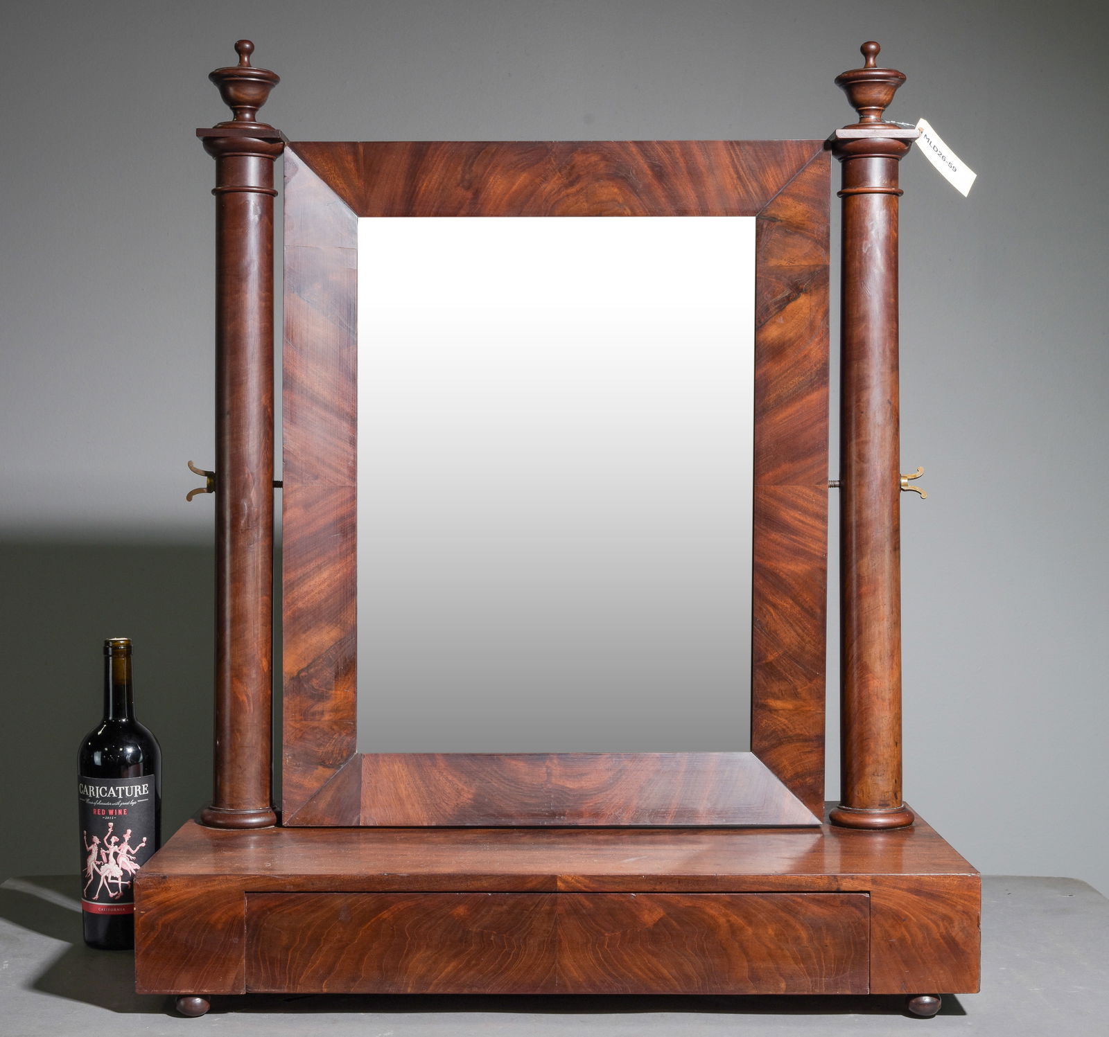 French Large Mahogany Gentlemans Shaving Mirror (1 of 7)