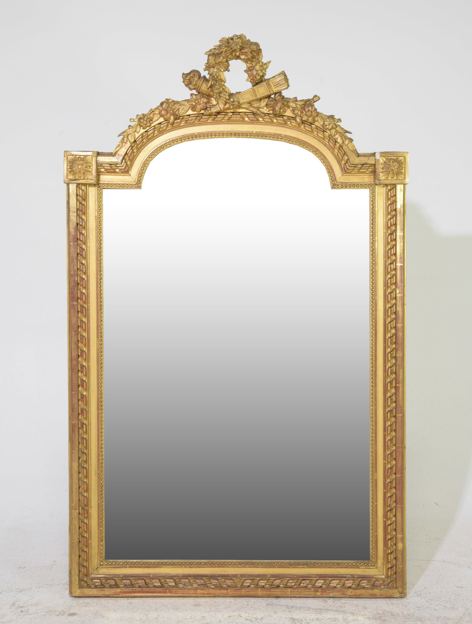 Louis XVI Style Gold Gilt / Painted Framed Mirror (1 of 5)