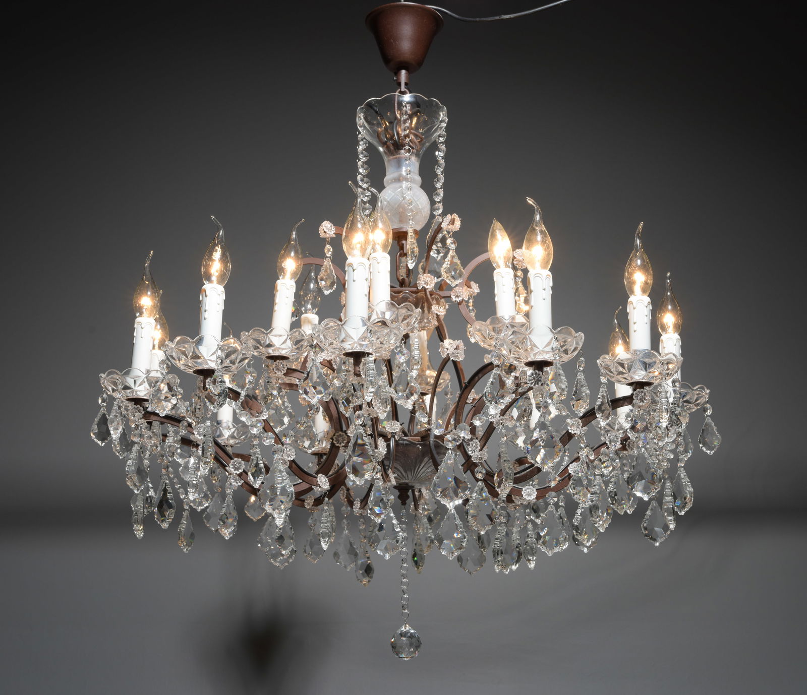 Neo-Classical Style 18 Light Chandelier with Prisms (1 of 5)