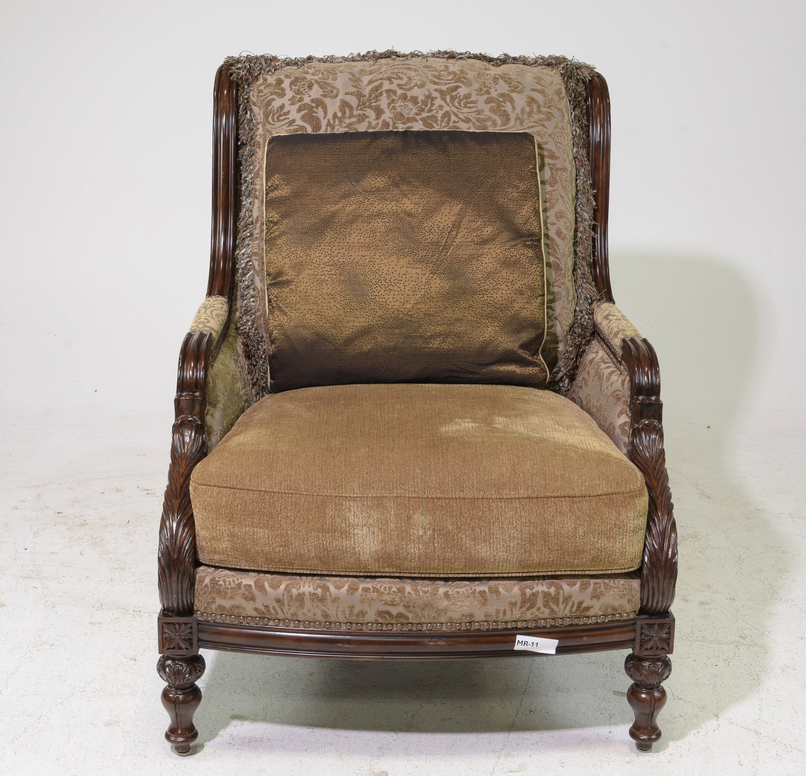 Empire Style Upholstered Markor Furniture Chair: Empire Style Upholstered Markor Furniture Chair - 39.5 in tall x 31 x 30 with a seat height of 19.5 inches - This is a newly manufactured item