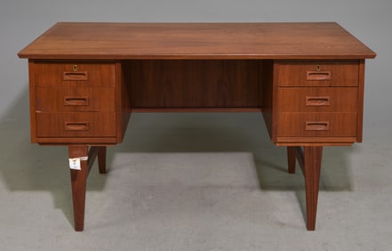 Danish Modern Desk with Bookshelf Front