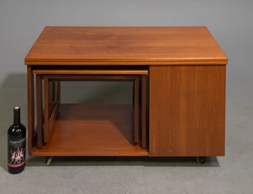 Mid Century Modern Flip Top Nest / Cart - McIntosh