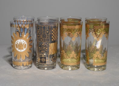 8 Vintage Georges Briard Highball Glasses