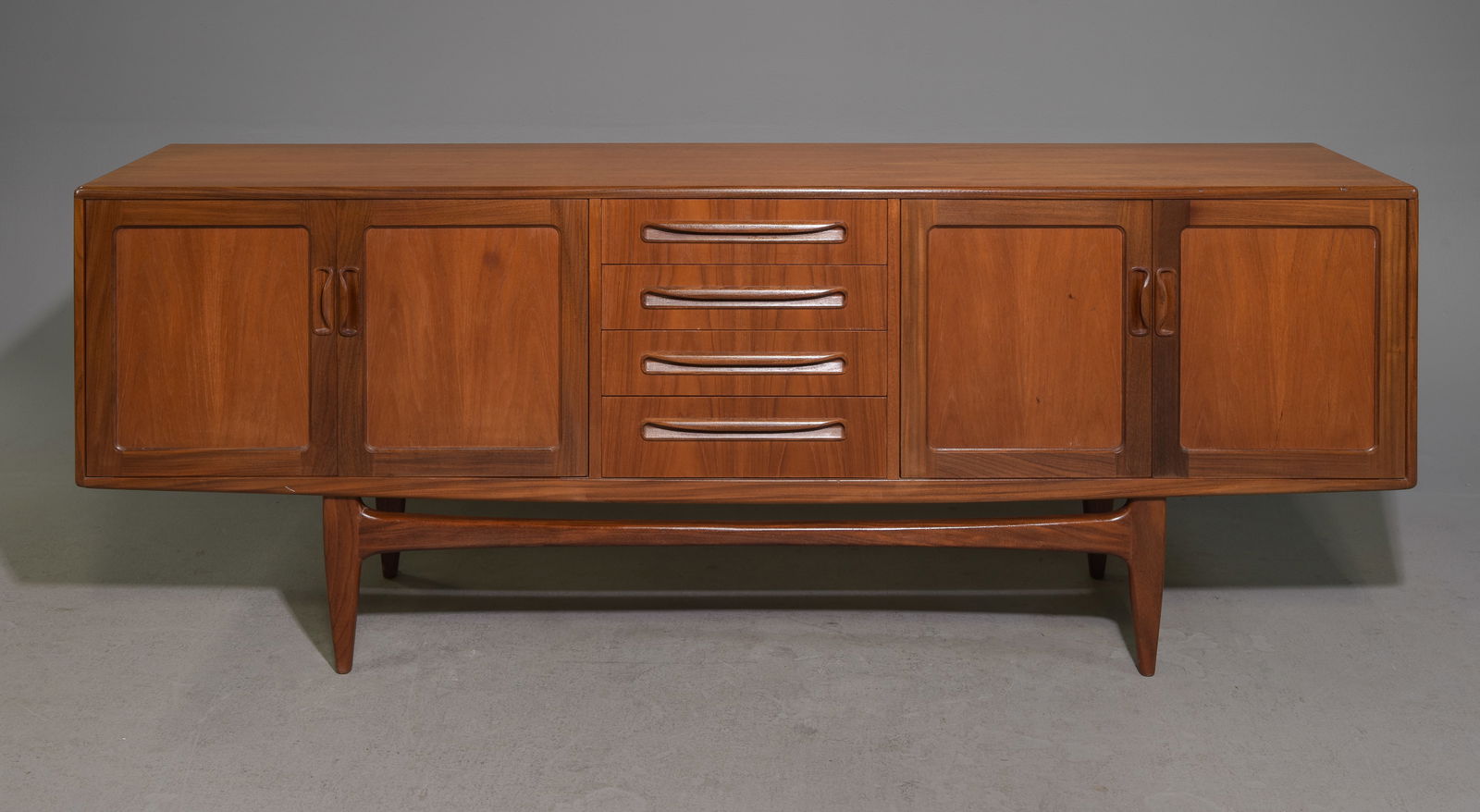 Mid Century Large "Fresco" Sideboard - G-Plan: This Danish Modern Style Teak Credenza is made by Mid Century Modern Furniture Maker G Plan ( GPlan ) & is part of their "Fresco" Range. - 31.5 in tall x 84.5 x 18.5