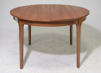 Mid Century Round Dining Table with Leaf - Nathan