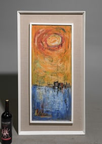 Framed Abstract Acrylic on  Board c.1963