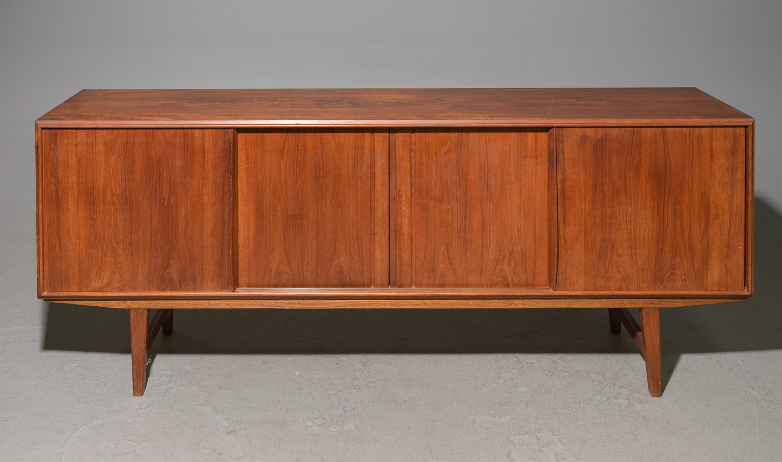 Mid Century Modern Sliding Door Sideboard: Danish Modern Sliding Door Sideboard - 31 inches tall x 77.5 x 17.5