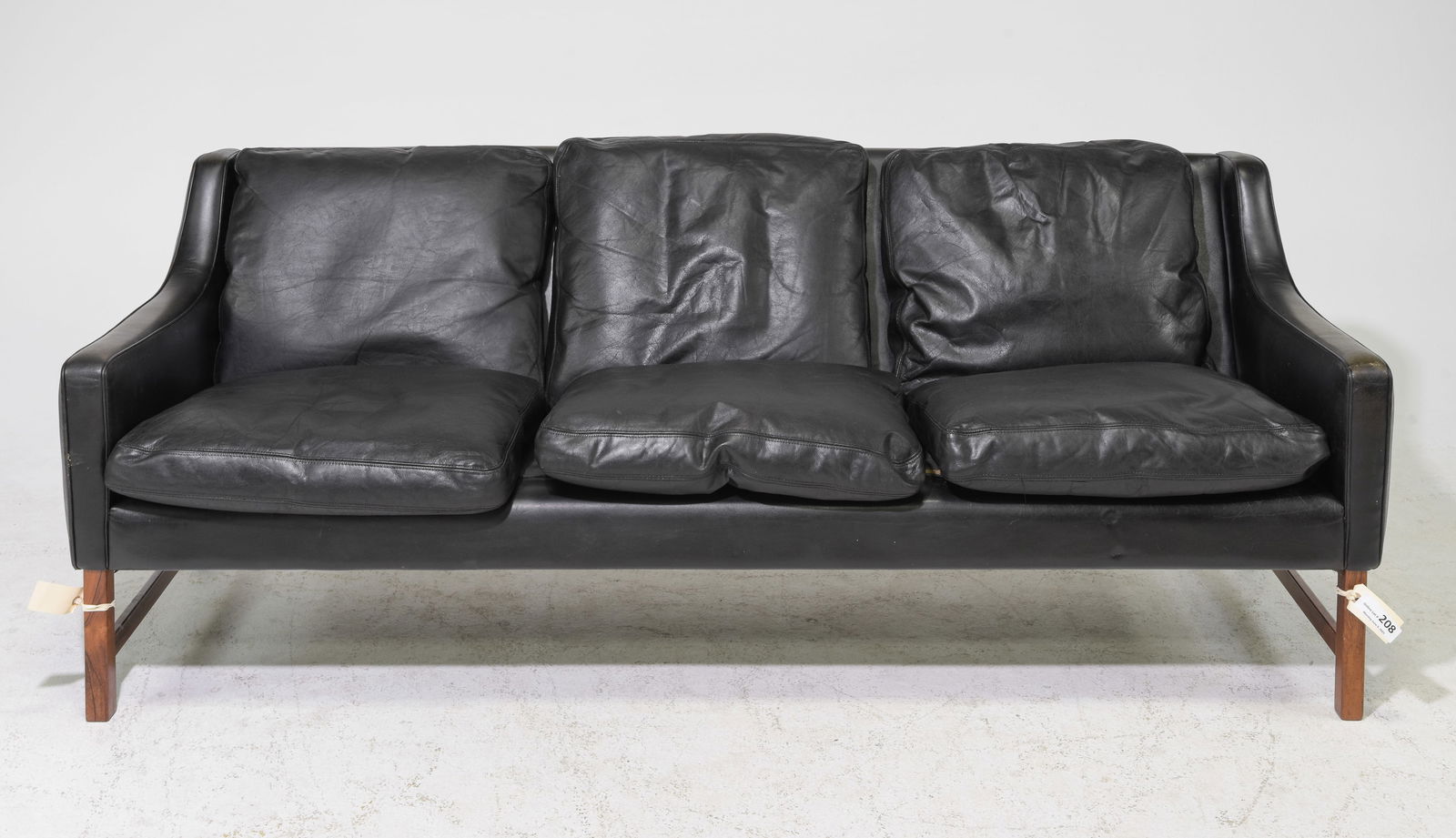Danish Modern 3 Seater Leather Sofa (1 of 7)