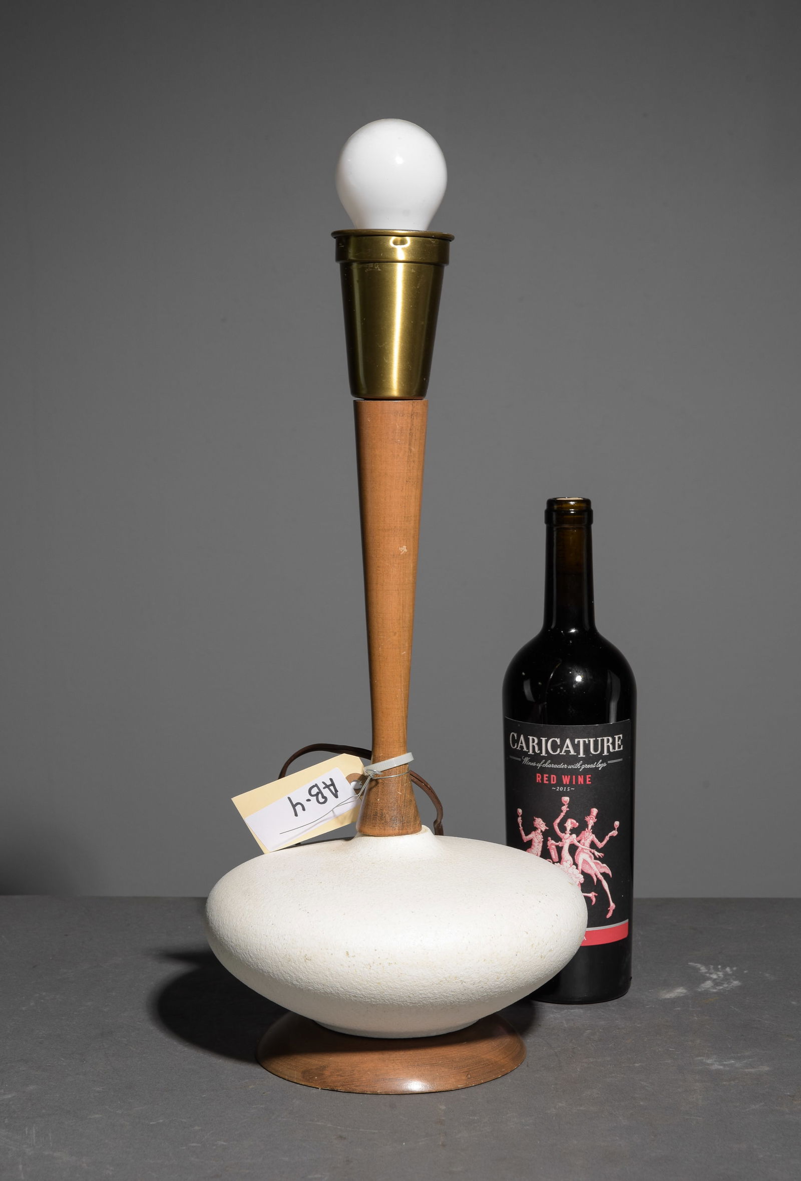 Mid Century Modern Ceramic & Wood Table Lamp (1 of 5)