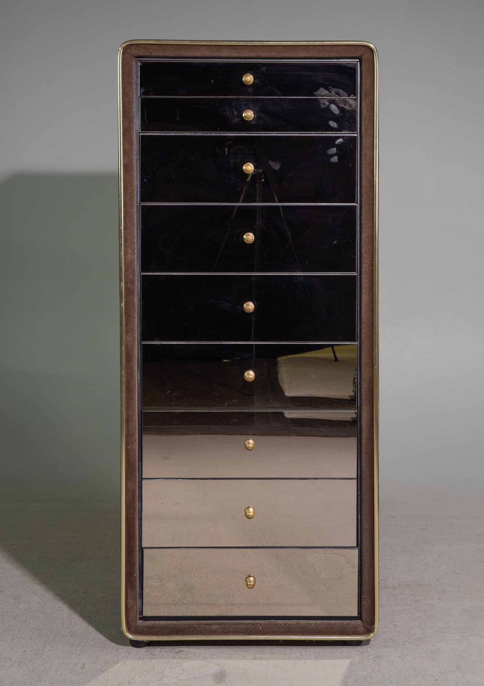 Mid Century Modern Mirrored 9 Drawers Chest (1 of 7)