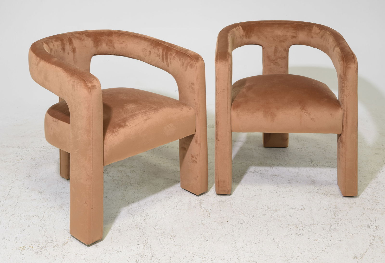 2 Post Modern Upholstered Arm Chairs (1 of 5)