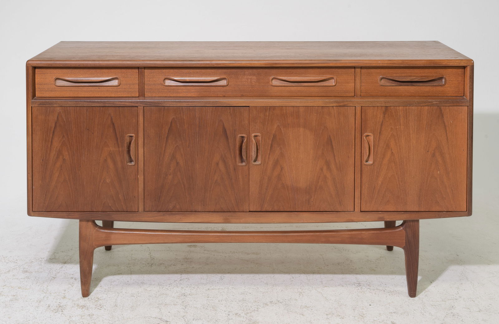 Mid Century Small "Fresco" Sideboard - G-Plan #1: This Danish Modern Style Teak Credenza is made by Mid Century Modern Furniture Maker G Plan ( Gplan ) & is part of their "Fresco" Range. - 33.5 in tall x 60 x 18.5