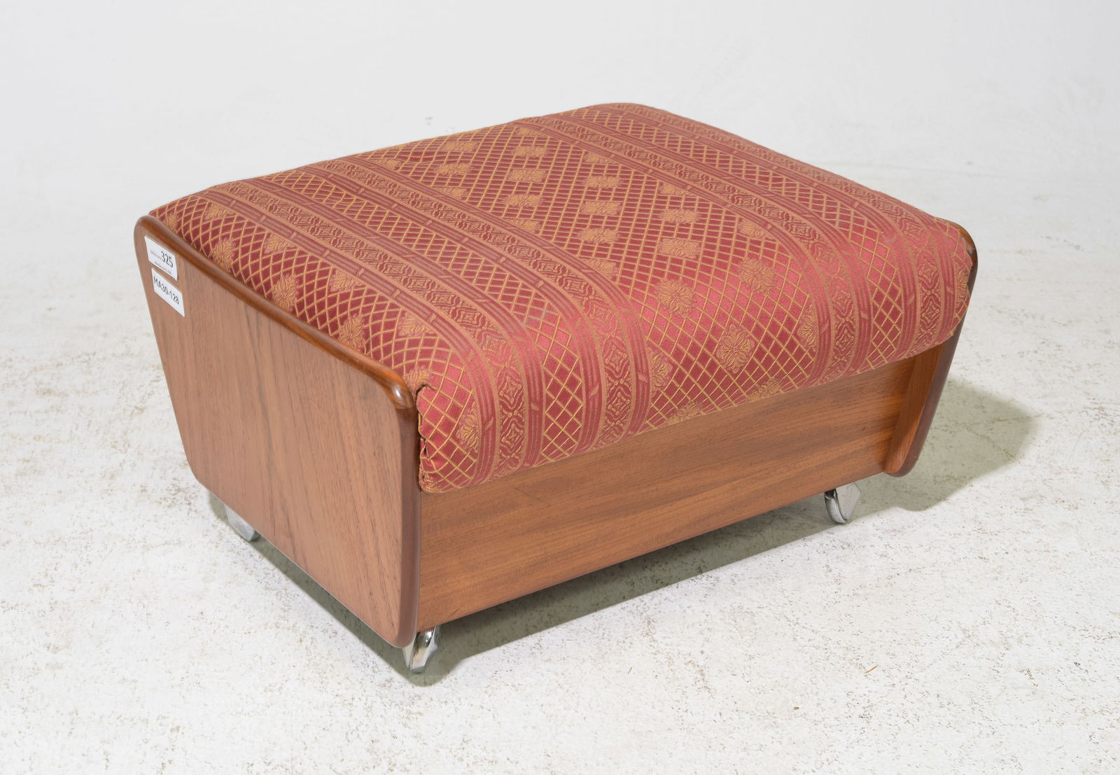 Mid Century Modern Upholstered Ottoman (1 of 3)