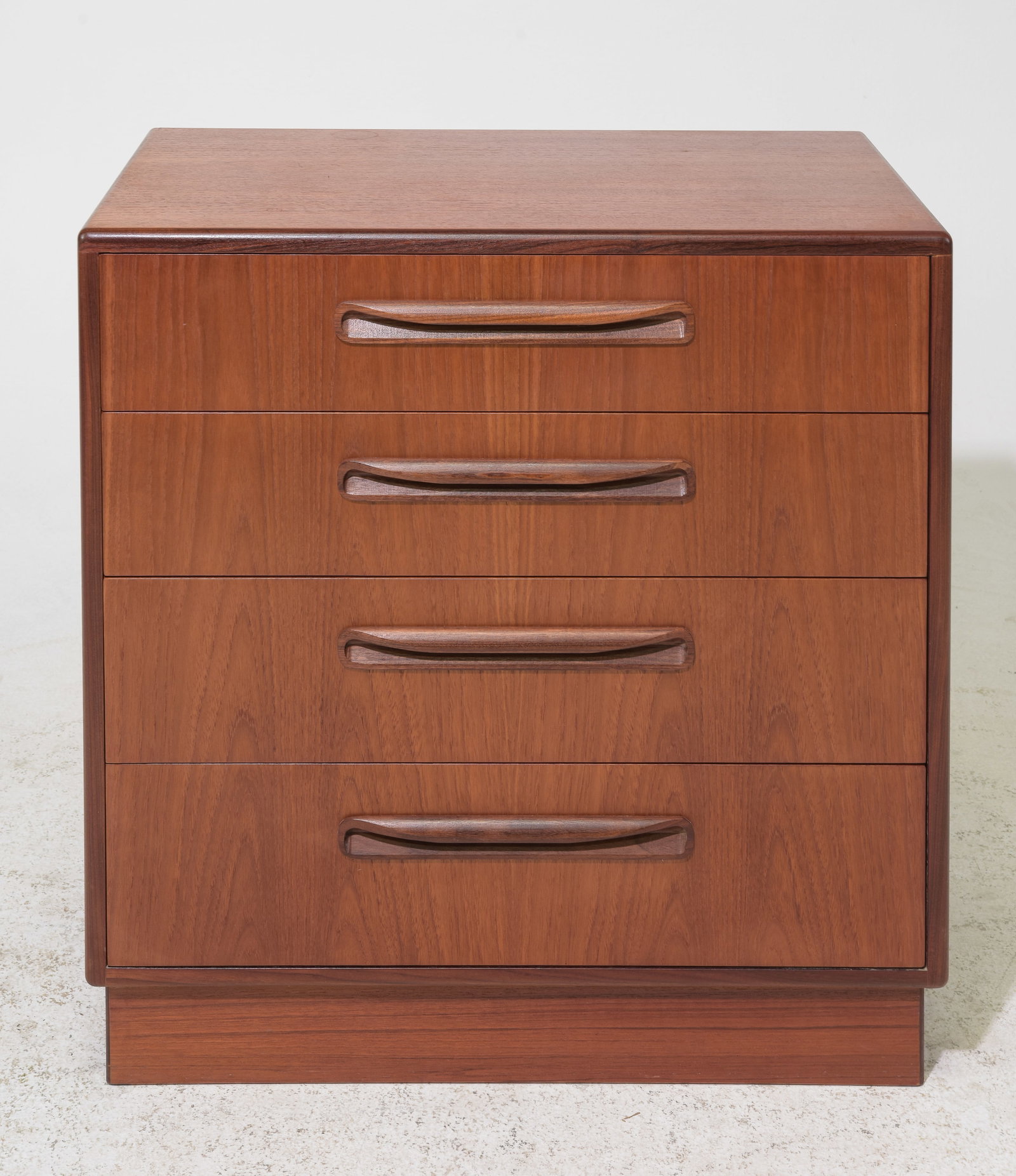 4 Drawer Mid Century Teak Chest - G-Plan #1: These Danish Modern Style Teak Chests are made by Mid Century Modern Furniture Maker G Plan ( Gplan ) & are part of their "Fresco" Range. - 29 in tall x 28 x 18.5