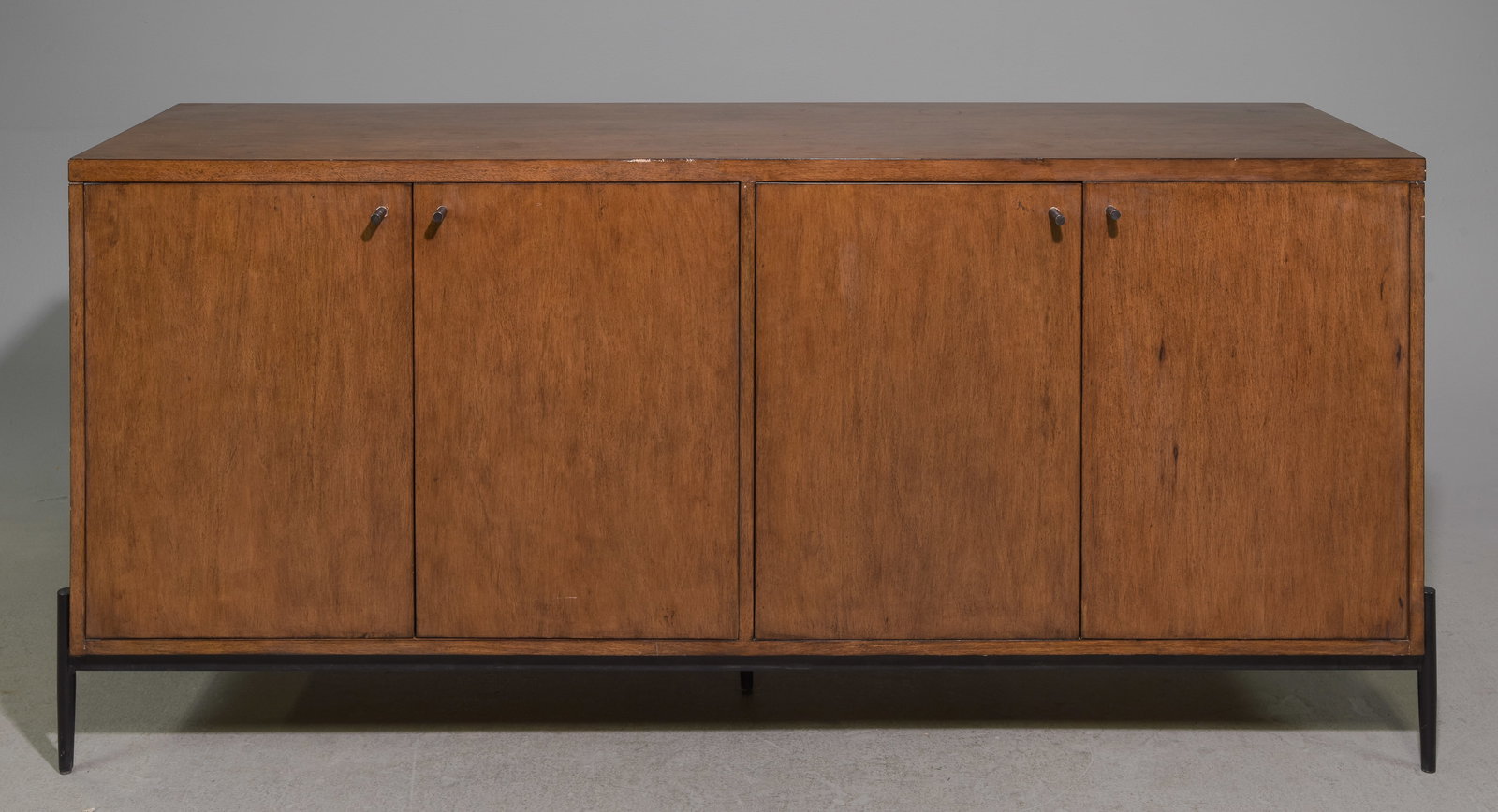 Modernist Four Door Sideboard with Extended Legs: Modernist Four Door Sideboard with Extended Legs - 34 in tall x 73.5 x 22