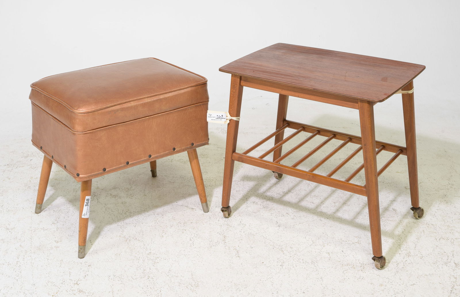 Danish Mid Century Modern Trolley & Sewing Stool (1 of 4)