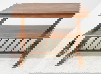 French Walnut Rising Tea / Patisserie Table: French Walnut Rising Tea / Patisserie Table - 29 in tall x 39.5 x 22