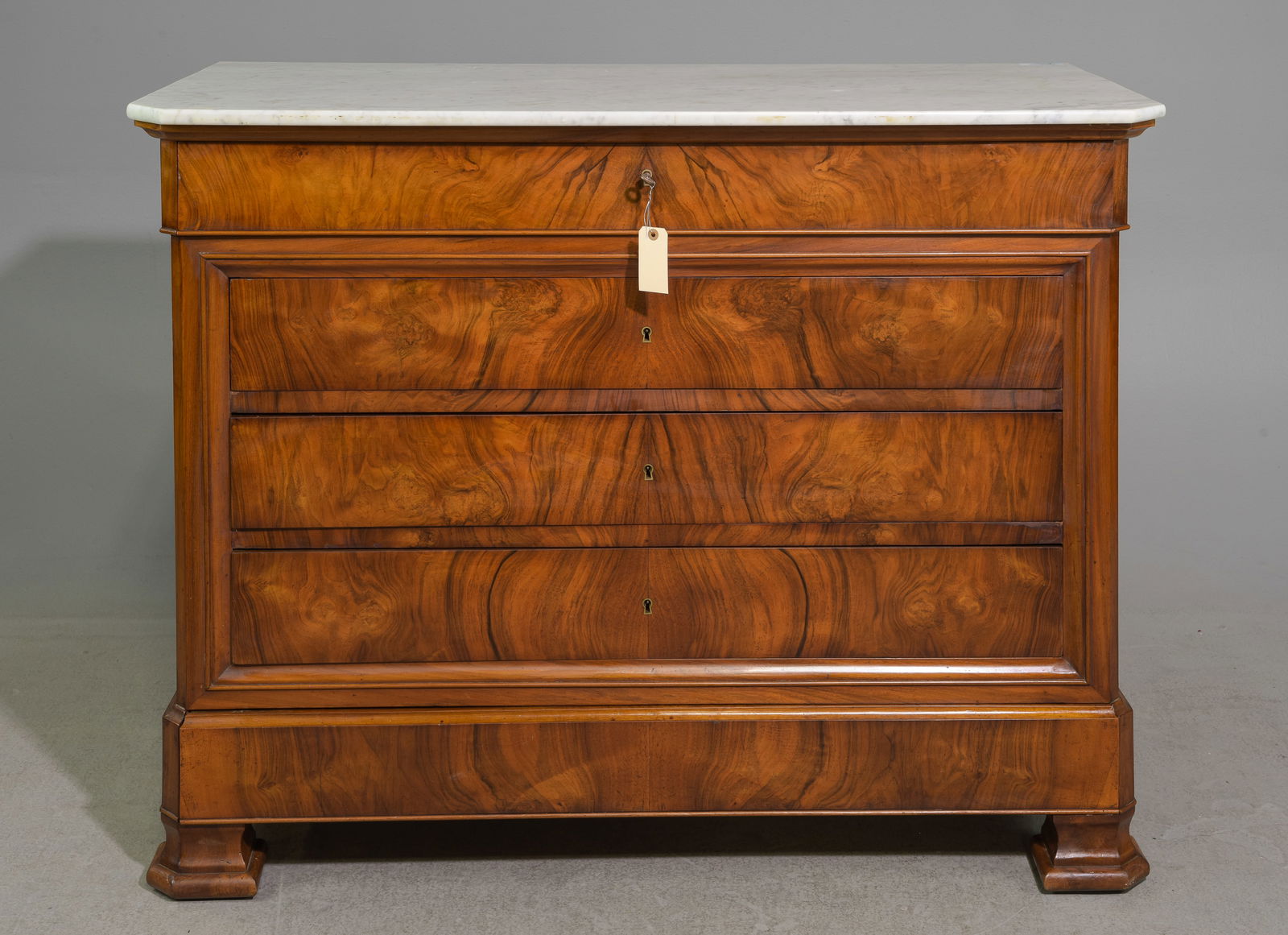 Louis Philippe Style White Marble Top Chest (1 of 5)
