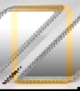Louis Philippe Style Gold Painted Framed Mirror: French Louis Philippe Style Gold Painted Framed Mirror - 55 in tall x 41.5 x 2.75