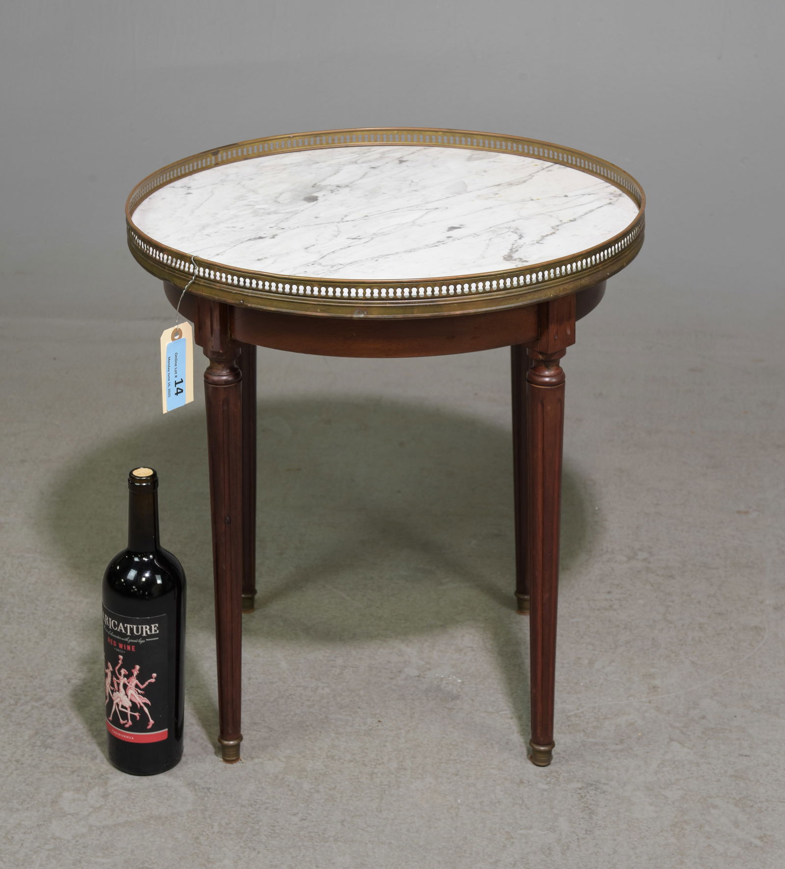 Louis XVI Style White Marble Top Side Table (1 of 3)