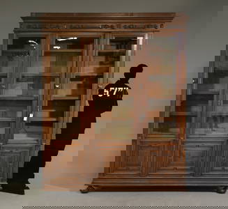 Henri II Style Triple Door Bookcase / Cupboard