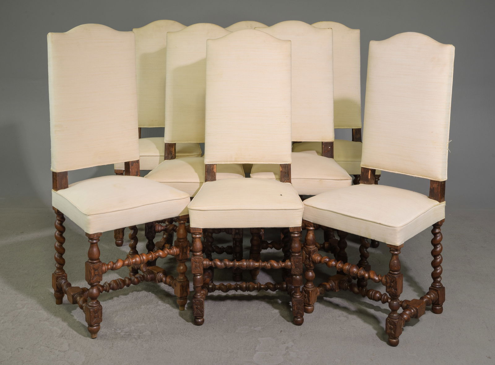 Louis XIII Style Set of 8 French Twist Chairs (1 of 5)