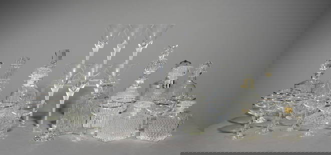 31pcs Assorted Decanters & Stems: 31pcs Assorted Decanters & Stems - Tallest piece is 12.5 in tall x 4.5 x 4.5