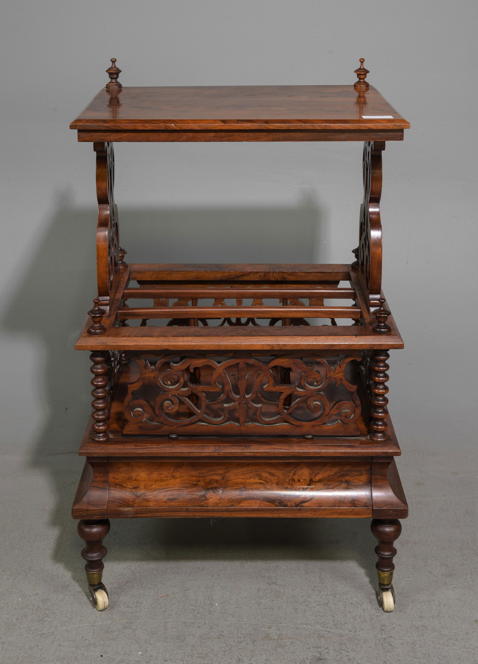 English Walnut Canterbury / Magazine Table (1 of 6)