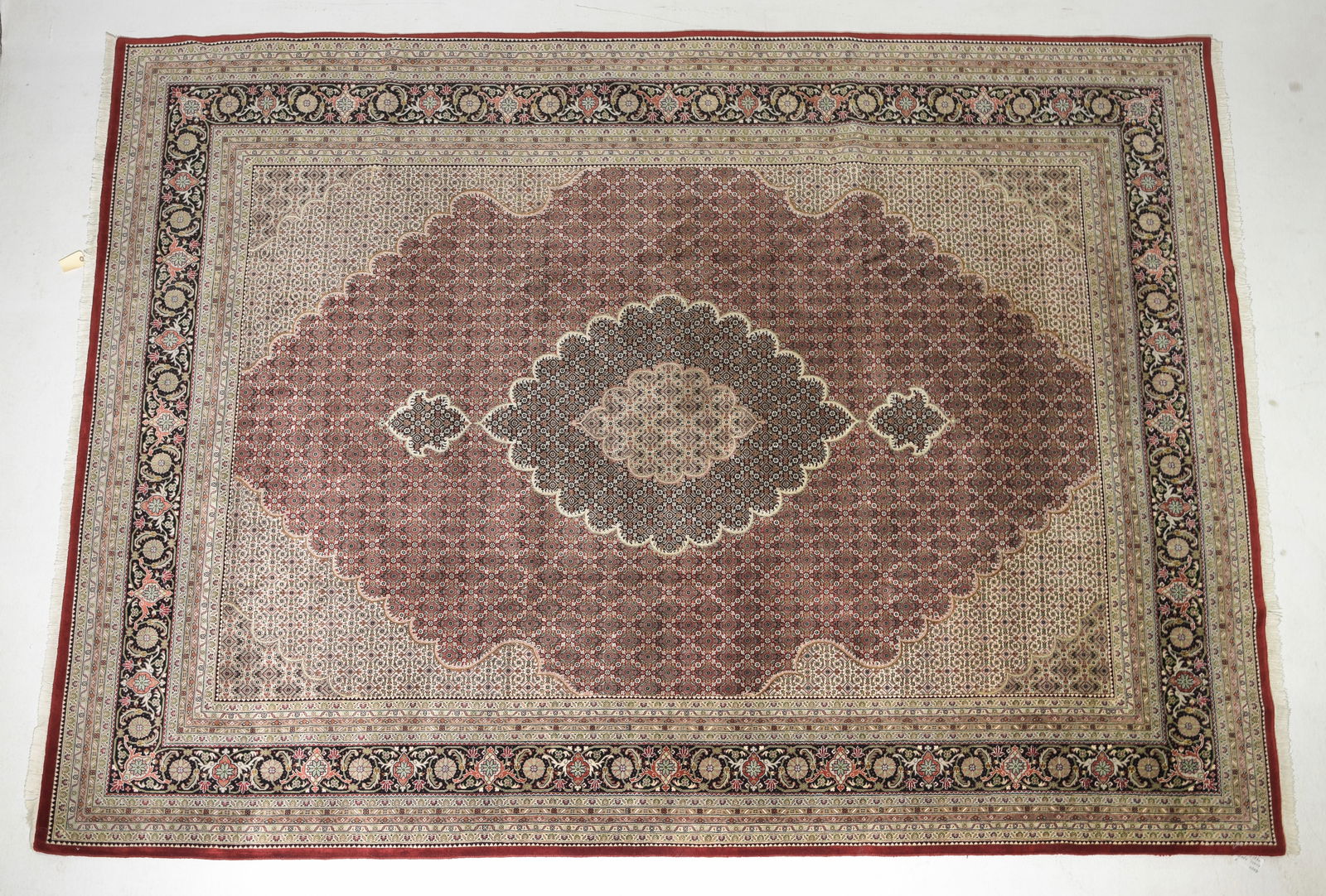 Hand Knotted Wool & Silk Tabriz Rug - 12'1 x 9'1 (1 of 4)