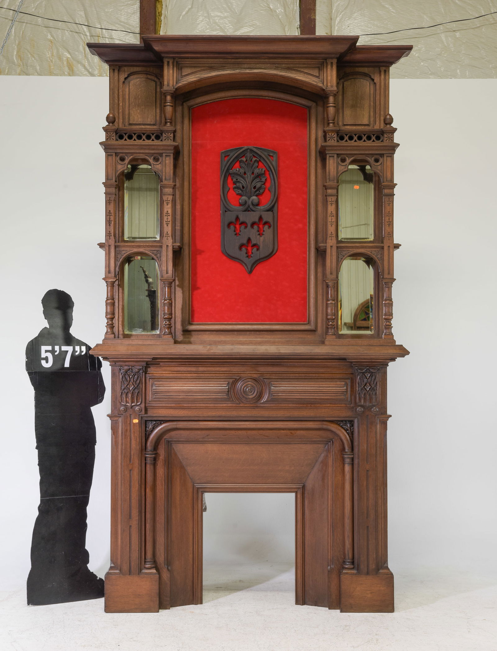 Renaissance Style Gothic Carved Monumental Mantle (1 of 10)