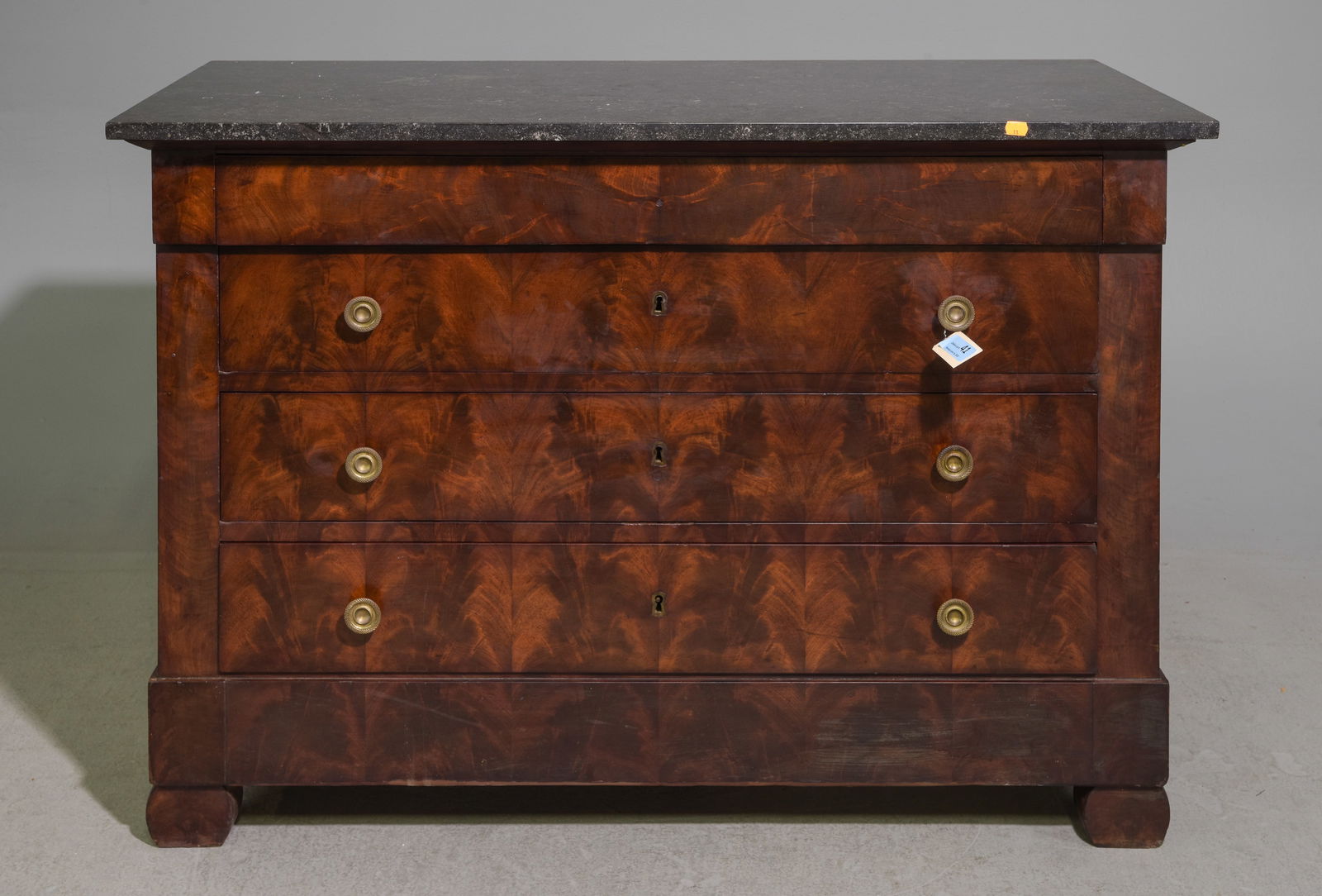 French Empire Style Mahogany Marble Top Chest (1 of 6)