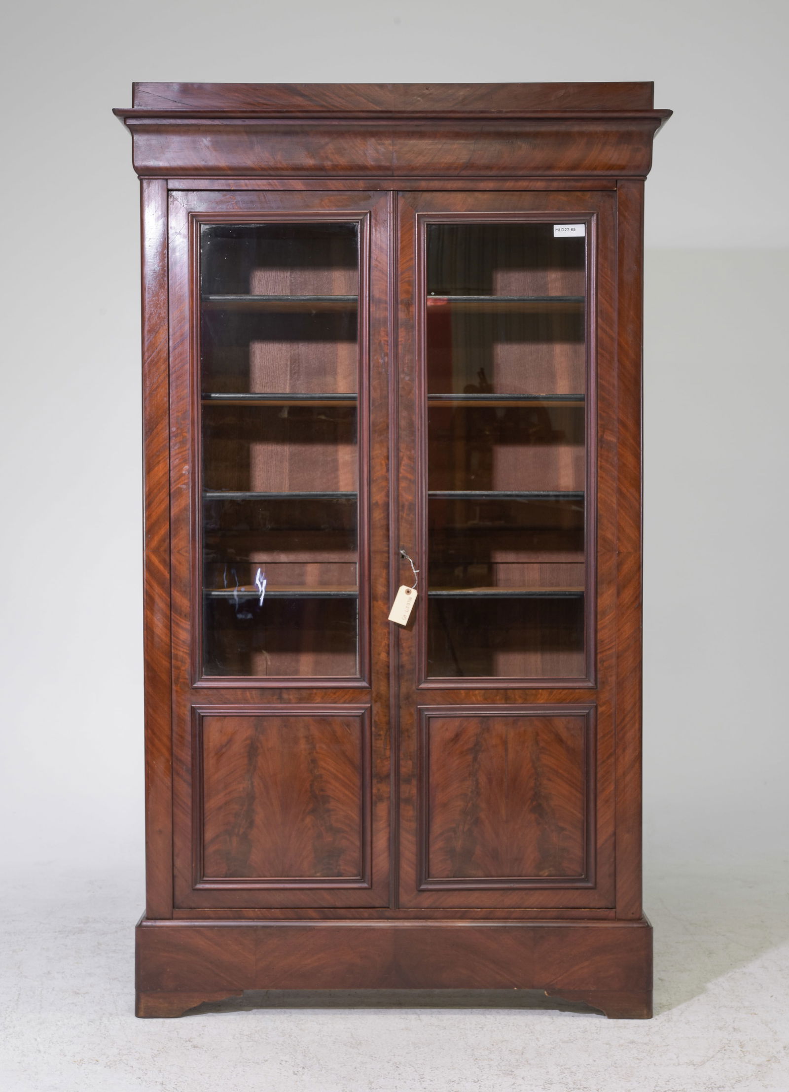 French Empire Style Mahogany Double Door Bookcase (1 of 7)