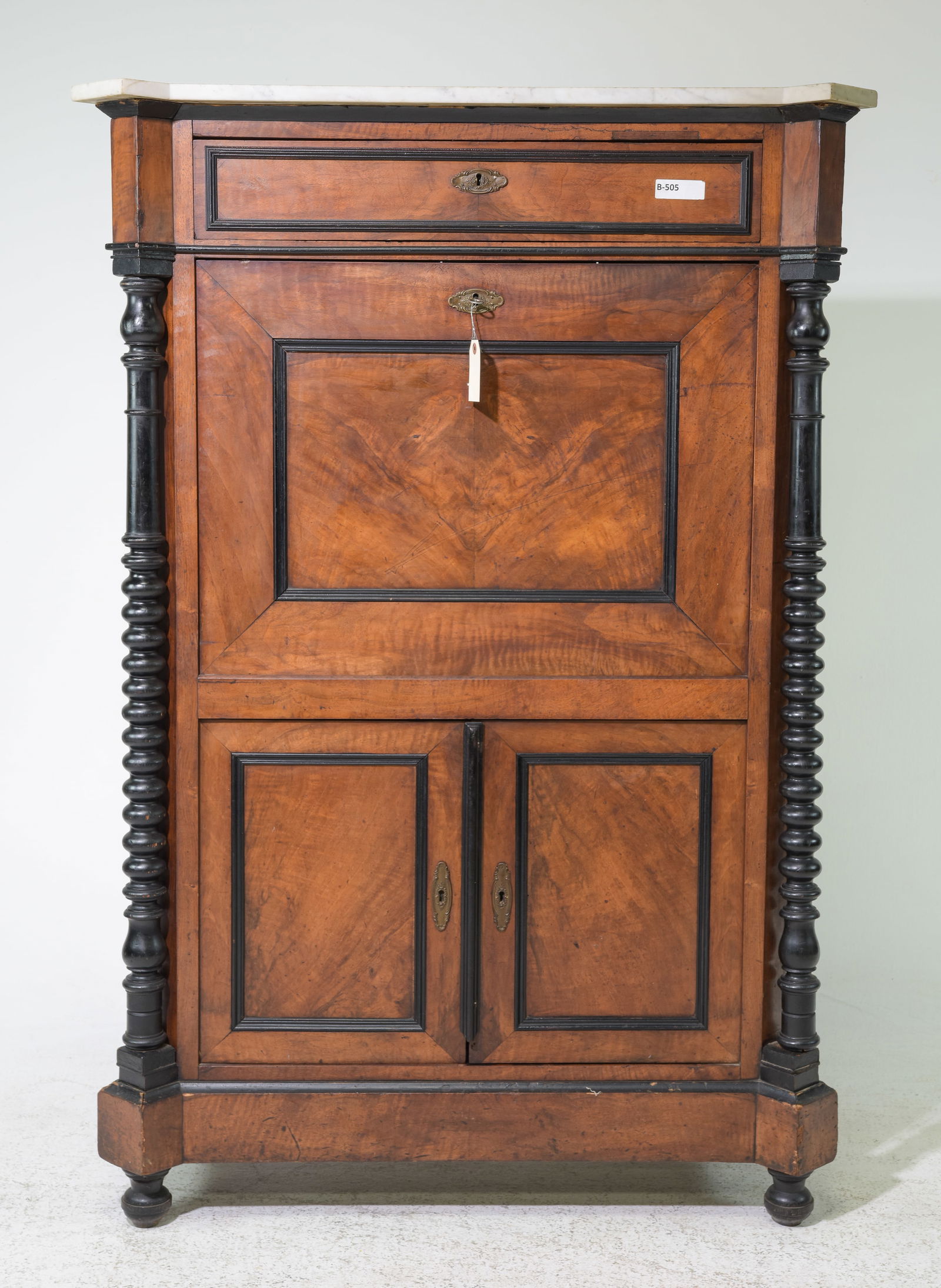 French White Marble Top Secretary Abattant (1 of 10)