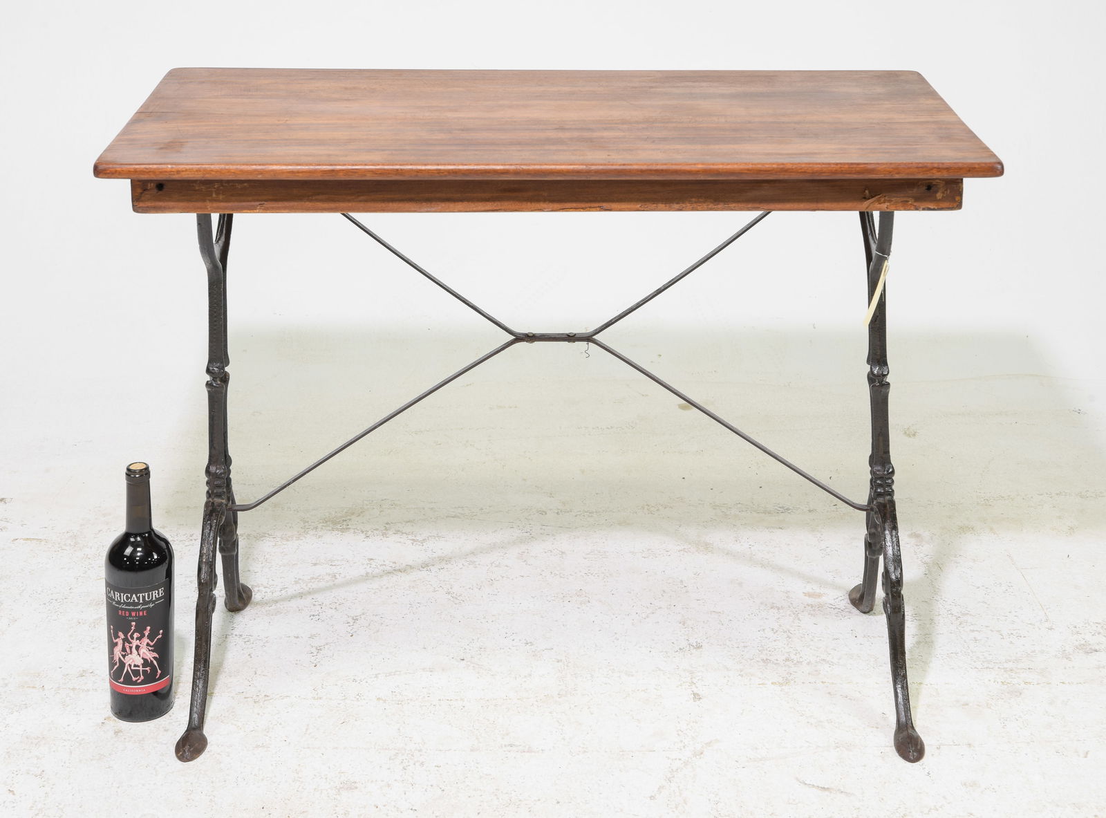 French Iron Base Walnut Top Pub Table (1 of 4)