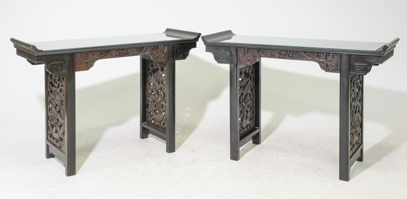 2 Asian Hand Carved Dragon Alter / Hall Tables (1 of 4)