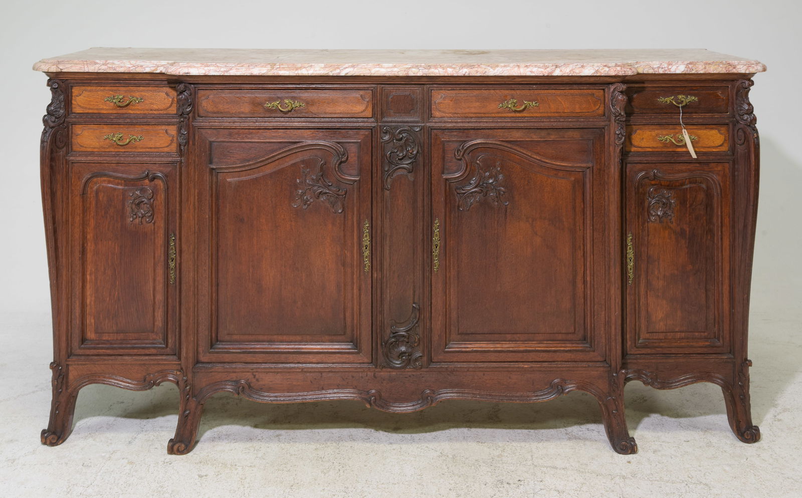 Louis XV Style Marble Top Oak Sideboard / Enfilade (1 of 9)